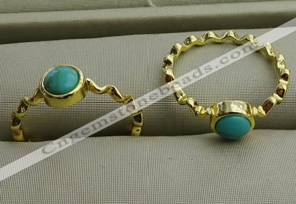 NGR1057 4mm coin synthetic turquoise rings wholesale