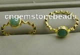 NGR1059 4mm coin amazonite gemstone rings wholesale