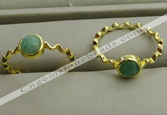 NGR1059 4mm coin amazonite gemstone rings wholesale