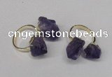 NGR106 13*18mm - 15*20mm faceted nuggets amethyst gemstone rings
