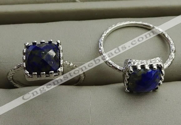 NGR1068 8*8mm square lapis lazuli gemstone rings wholesale