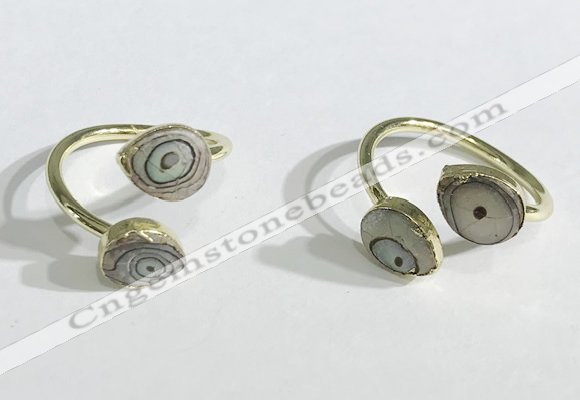 NGR1080 8*10mm flat droplet shell rings wholesale