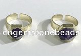 NGR1083 11*11mm - 13*13mm faceted nuggets amethyst gemstone rings wholesale