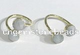 NGR1085 8mm coin aquamarine gemstone rings wholesale