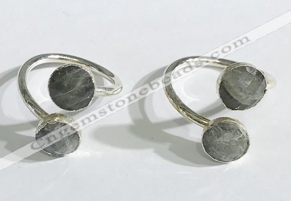NGR1087 8mm faceted coin  labradorite gemstone rings wholesale