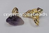NGR109 18*35mm - 22*40mm faceted nuggets amethyst gemstone rings
