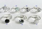 NGR1101 10mm faceted coin  mixed gemstone rings wholesale