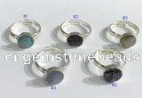 NGR1103 10mm faceted coin  mixed gemstone rings wholesale