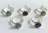 NGR1103 10mm faceted coin  mixed gemstone rings wholesale