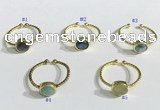 NGR1109 8mm coin  mixed gemstone rings wholesale