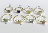 NGR1113 8mm square  mixed gemstone rings wholesale