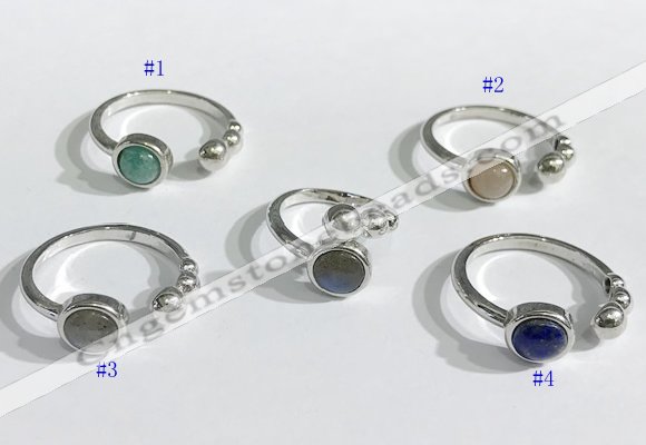 NGR1117 8mm coin  mixed gemstone rings wholesale