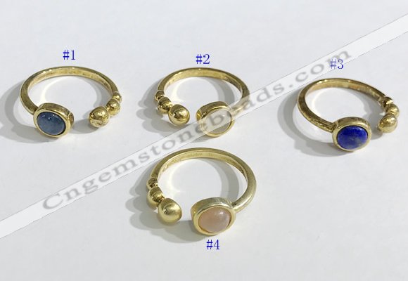 NGR1118 8mm coin  mixed gemstone rings wholesale