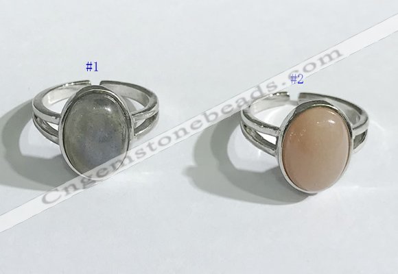 NGR1121 12*15mm oval mixed gemstone rings wholesale