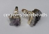 NGR113 18*35mm - 22*40mm faceted nuggets druzy amethyst rings