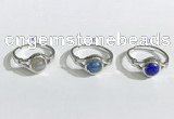 NGR1130 14*17mm flat round mixed gemstone rings wholesale