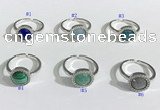 NGR1133 11mm flat round mixed gemstone gemstone rings wholesale