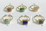 NGR1139 10mm square  mixed gemstone rings wholesale