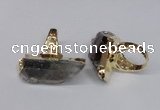 NGR116 15*35mm - 18*40mm faceted nuggets smoky quartz rings