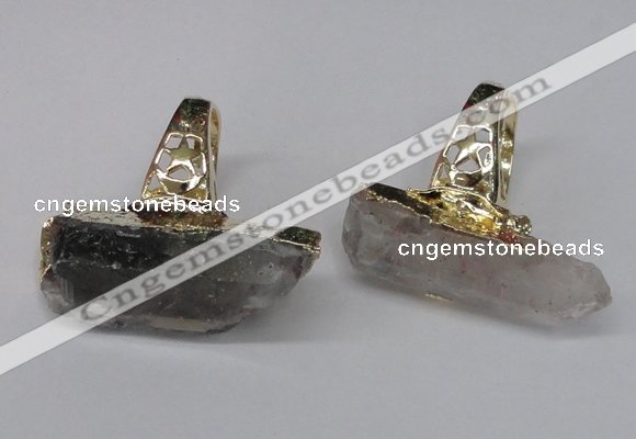 NGR117 15*35mm - 18*40mm faceted nuggets mixed quartz rings