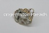 NGR124 30*40mm - 35*45mm freeform plated druzy quartz rings