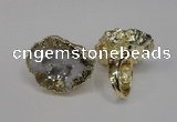 NGR125 30*40mm - 35*45mm freeform plated druzy quartz rings