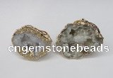 NGR126 30*40mm - 35*45mm freeform plated druzy quartz rings