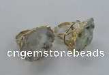 NGR127 30*35mm - 35*40mm freeform plated druzy quartz rings