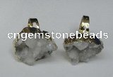 NGR129 18*25mm - 20*25mm freeform plated druzy quartz rings