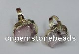 NGR130 18*25mm - 20*25mm freeform plated druzy quartz rings