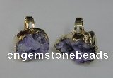 NGR131 18*25mm - 20*25mm freeform plated druzy quartz rings