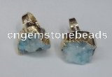 NGR132 18*25mm - 20*25mm freeform plated druzy quartz rings