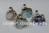 NGR133 18*25mm - 20*25mm freeform plated druzy quartz rings