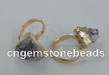 NGR135 15*20mm - 18*25mm freeform plated druzy amethyst rings