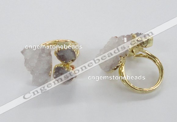 NGR148 8*10mm - 15*20mm nuggets druzy quartz rings wholesale