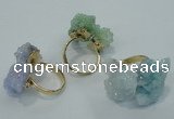 NGR15 15*20mm - 20*25mm nuggets plated druzy quartz rings