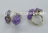 NGR150 8*10mm - 15*20mm nuggets druzy quartz rings wholesale