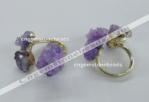 NGR150 8*10mm - 15*20mm nuggets druzy quartz rings wholesale