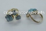 NGR152 8*10mm - 15*20mm nuggets druzy quartz rings wholesale