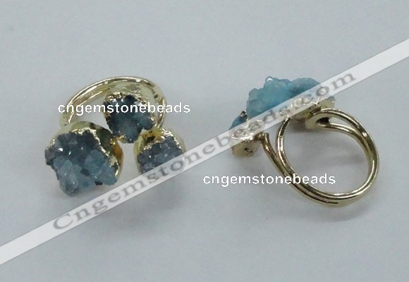 NGR152 8*10mm - 15*20mm nuggets druzy quartz rings wholesale