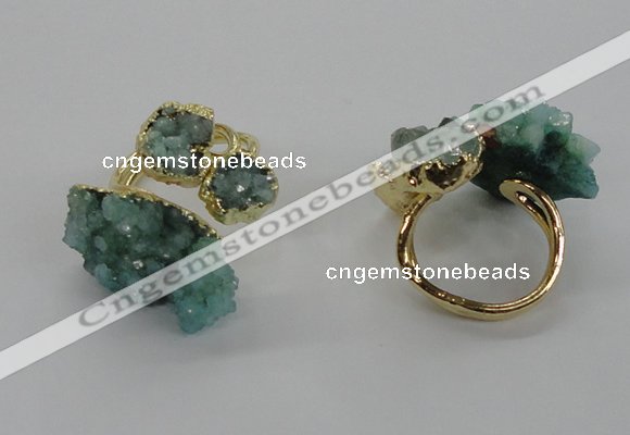 NGR153 8*10mm - 15*20mm nuggets druzy quartz rings wholesale