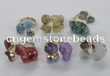 NGR154 8*10mm - 15*20mm nuggets druzy quartz rings wholesale