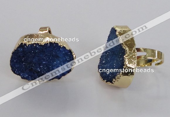 NGR156 22*30mm - 25*30mm freeform druzy agate rings wholesale