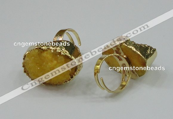 NGR159 22*30mm - 25*30mm freeform druzy agate rings wholesale