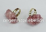 NGR16 18*25mm - 25*30mm nuggets plated druzy quartz rings