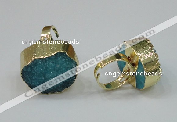 NGR162 22*30mm - 25*30mm freeform druzy agate rings wholesale