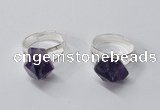 NGR168 10*14mm - 12*16mm faceted nuggets amethyst gemstone rings