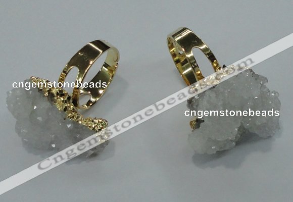 NGR17 18*25mm - 25*30mm nuggets plated druzy quartz rings