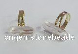NGR170 10*25mm - 12*35mm faceted nuggets white crystal rings
