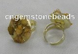 NGR176 25*30mm druzy agate gemstone rings wholesale